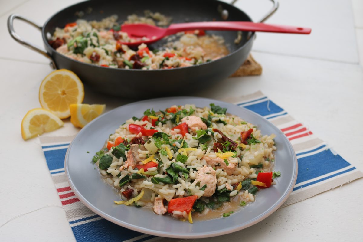 Fresh Salmon and Spinach Risotto
